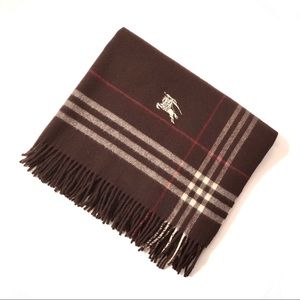 Authentic Burberry Pure Virgin Wool Scarf Brown